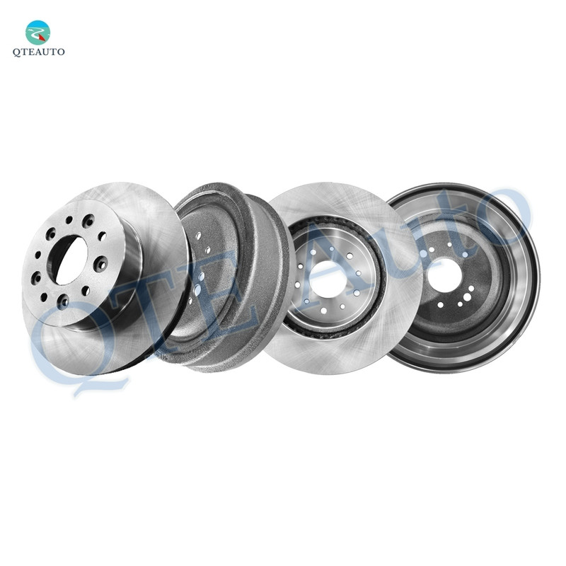 Set of 4 Front 298.4mm Brake Disc Rotors-Rear 323.7mm Brake Drum For 1963-1966 Chevrolet Corvette