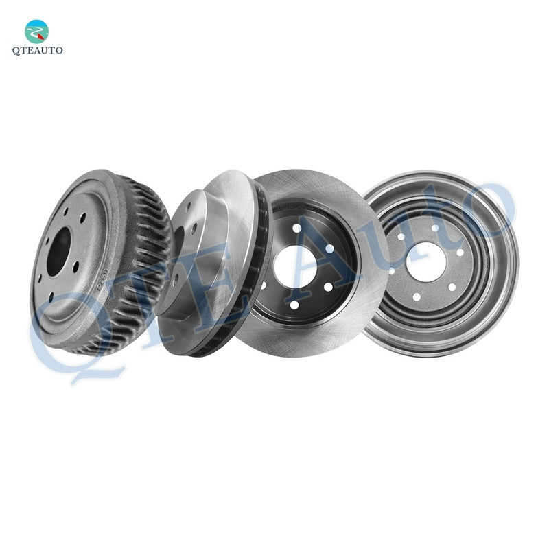 Set of 4 Front 294.9mm Brake Disc Rotors-Rear 304mm Brake Drum For 1994-1997 GMC Yukon