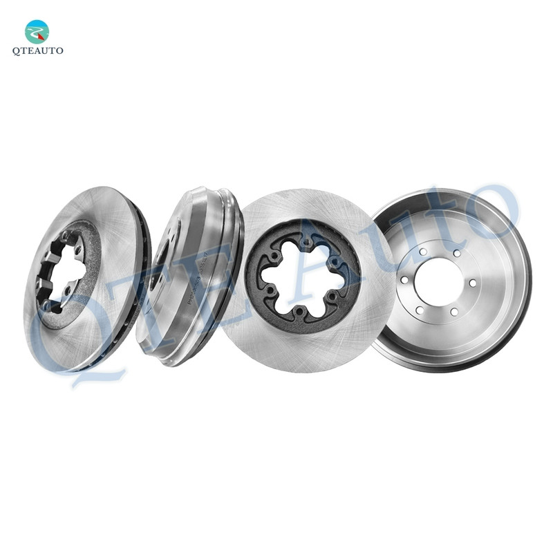 Set of 4 Front 280mm Brake Disc Rotors-Rear 335.2mm Brake Drum For 2006 Isuzu I-350