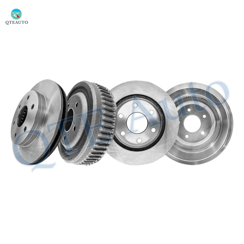 Set of 4 305mm Front Brake Disc Rotors-Rear Brake Drum For 2000 Chevrolet Tahoe