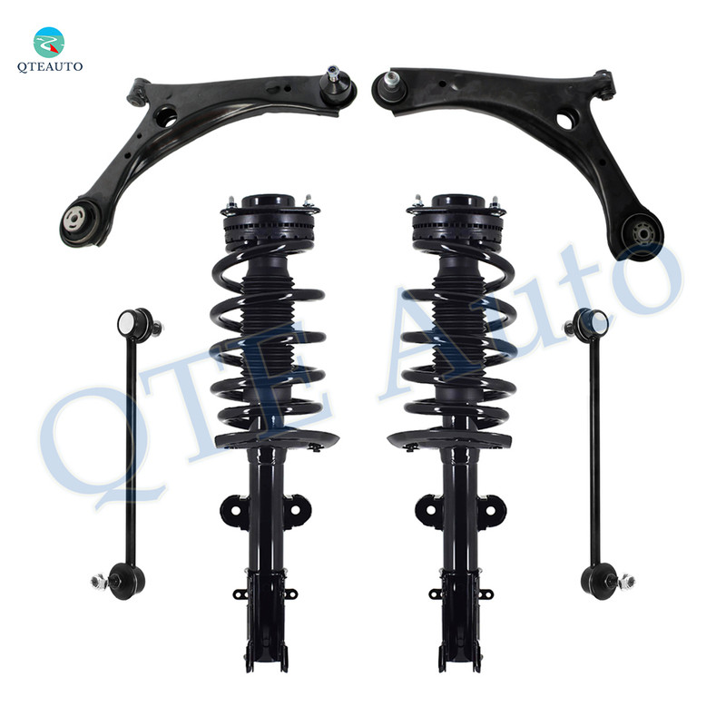 Set of 6 Front Lower Control Arm Ball Joint-Sway Bar Link-Quick Complete Strut-Coil Spring Assembly For 2009 2010 Volkswagen Routan