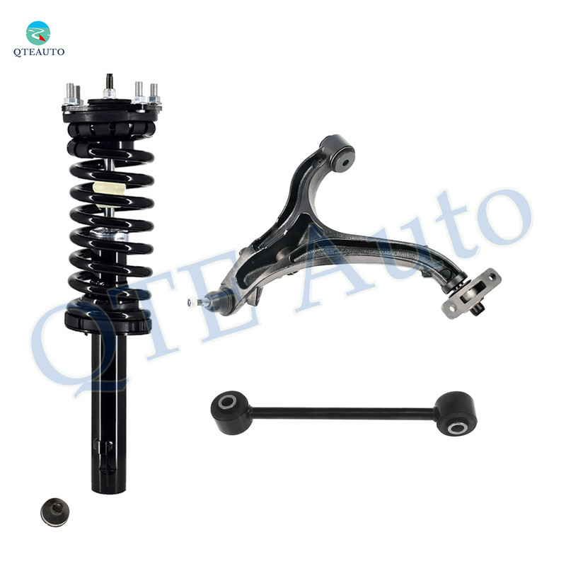 Set of 3 Front Right Lower Control Arm Ball Joint-Sway Bar Link-Quick Complete Strut-Coil Spring Assembly For 2005-2010 Jeep Grand Cherokee