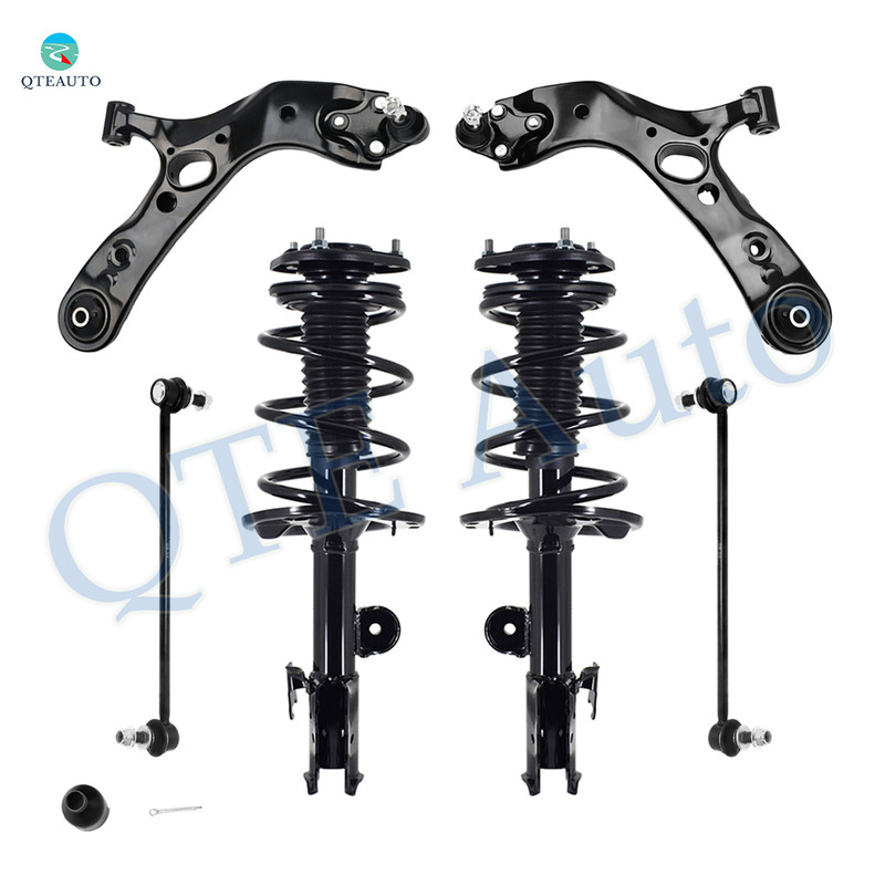 Set of 6 Front Lower Control Arm Ball Joint-Sway Bar Link-Quick Complete Strut-Coil Spring Assembly For 2006-2008 Toyota RAV4