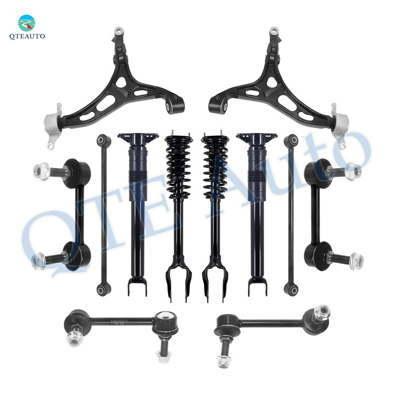 Set of 12 Front Lower Control Arm-Sway Bar Link-Quick Complete Strut-Coil Spring Assembly-Rear Lower Rearward Control Arm-Sway Bar Link-Complete Shock Absorber Kit For 2011-2015 Dodge Durango
