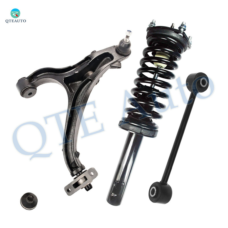 Set of 3 Front Right Lower Control Arm Ball Joint-Sway Bar Link-Quick Complete Strut-Coil Spring Assembly For 2005-2010 Jeep Grand Cherokee RWD