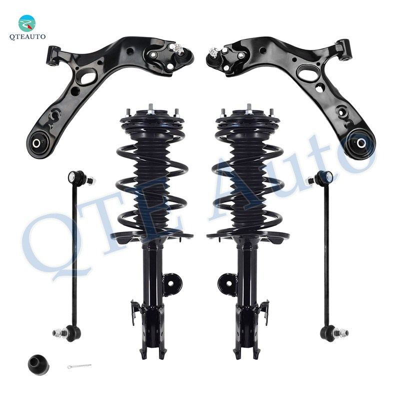 Set of 6 Front Lower Control Arm Ball Joint-Sway Bar Link-Quick Complete Strut-Coil Spring Assembly For 2006-2012 Toyota RAV4 L4