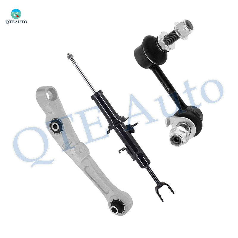 Set of 3 Front Left Lower Forward Control Arm-Sway Bar Link-Suspension Strut Assembly For 2003 2004 Nissan 350Z