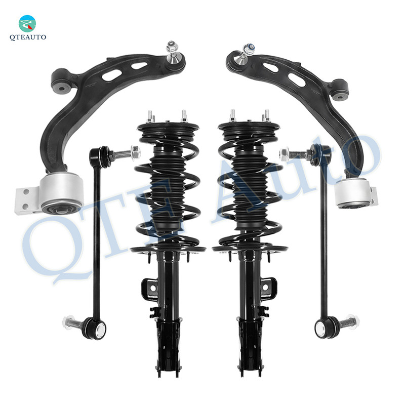 Set of 6 Front Lower Control Arm Ball Joint-Sway Bar Link-Quick Complete Strut-Coil Spring Assembly For 2013-2015 Lincoln MKT