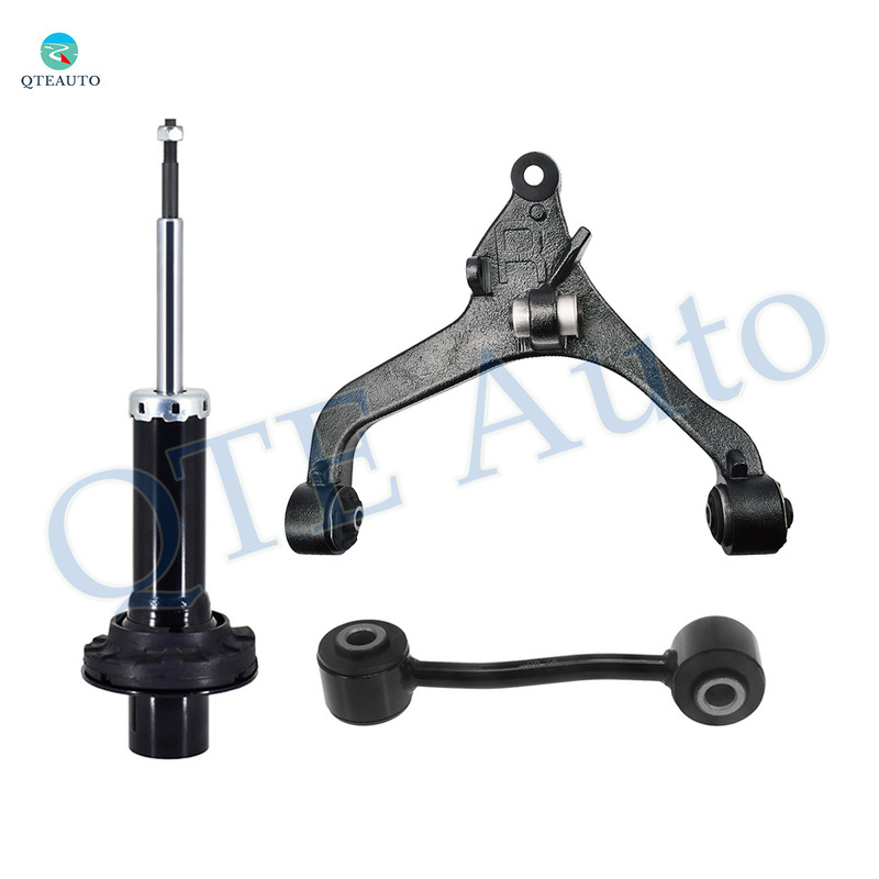 Set of 3 Front Right Lower Control Arm-Sway Bar Link-Suspension Strut Assembly For 2002-2007 Jeep Liberty