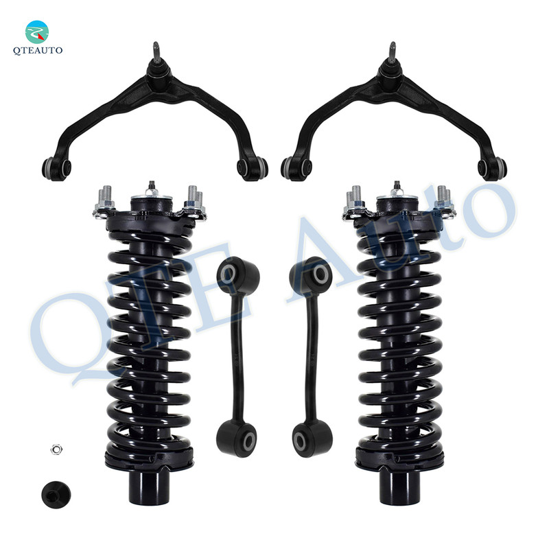 Set of 6 Front Upper Control Arm Ball Joint-Sway Bar Link-Quick Complete Strut-Coil Spring Assembly For 2008-2012 Jeep Liberty