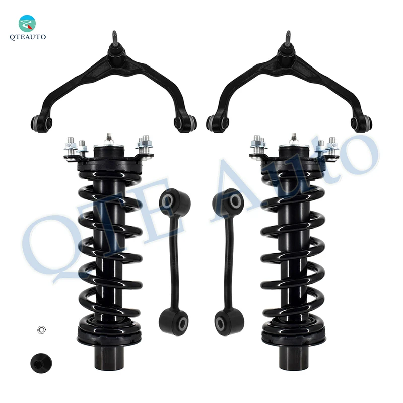 Set of 6 Front Upper Control Arm Ball Joint-Sway Bar Link-Quick Complete Strut-Coil Spring Assembly For 2007-2011 Dodge Nitro