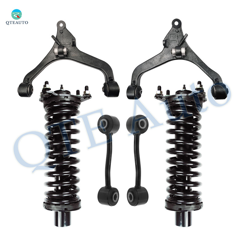 Set of 6 Front Lower Control Arm-Sway Bar Link-Quick Complete Strut-Coil Spring Assembly For 2005 2006 Jeep Liberty