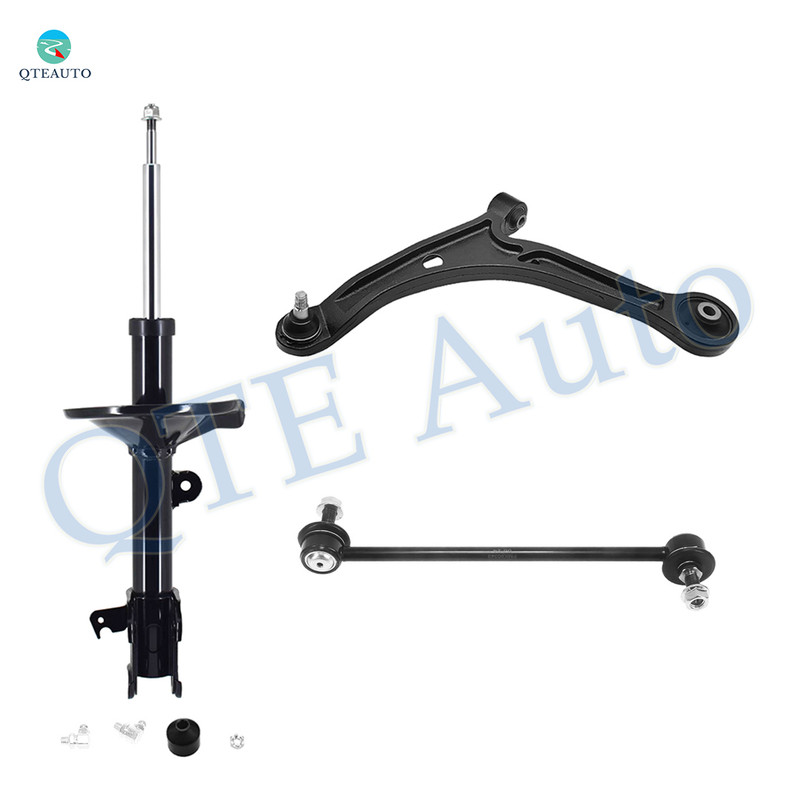 Set of 3 Front Left Lower Control Arm Ball Joint-Sway Bar Link-Suspension Strut Assembly For 2001 2002 Acura MDX