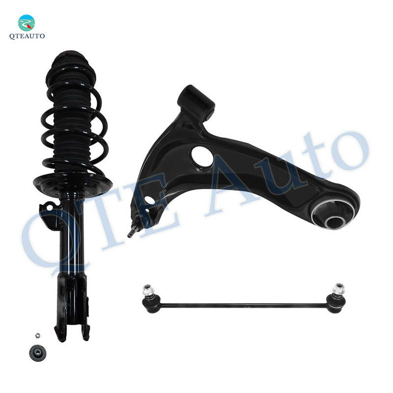 Set of 3 Front Left Lower Control Arm Ball Joint-Sway Bar Link-Quick Complete Strut-Coil Spring Assembly For 2008-2010 Scion XD