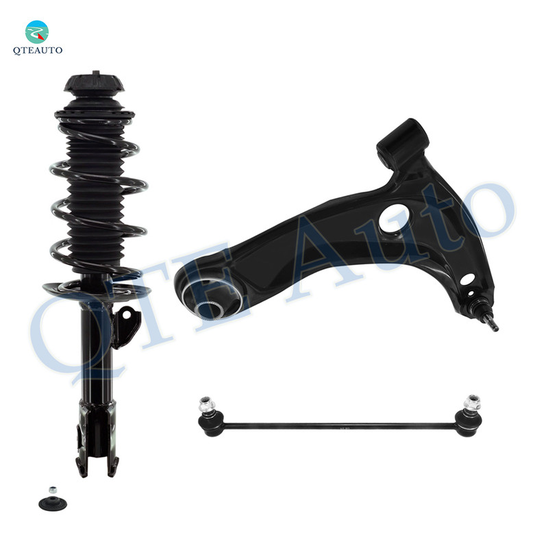 Set of 3 Front Right Lower Control Arm Ball Joint-Sway Bar Link-Quick Complete Strut-Coil Spring Assembly For 2011-2014 Scion XD
