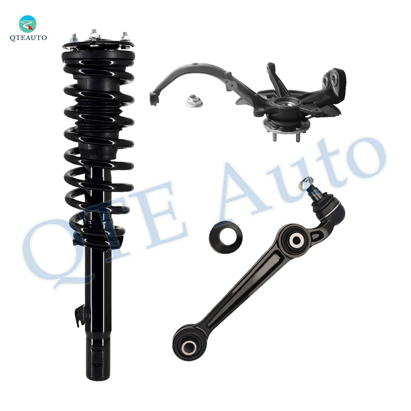 Set of 3 Front Right Lower Forward Control Arm Ball Joint-Suspension Knuckle Assembly-Quick Complete Strut-Coil Spring Assembly For 2007-2009 Ford Fusion