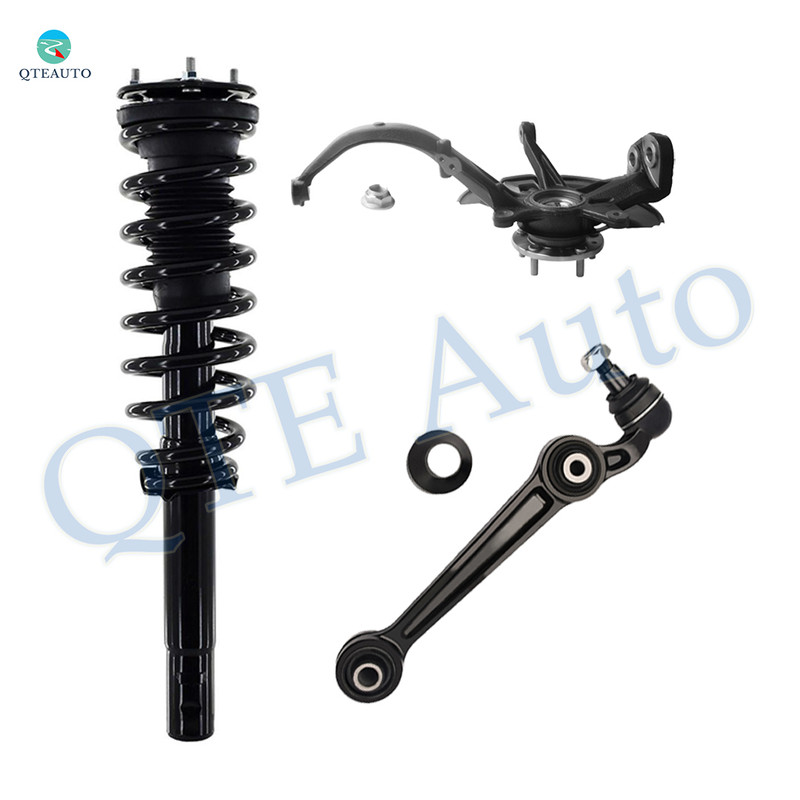 Set of 3 Front Right Lower Forward Control Arm Ball Joint-Suspension Knuckle Assembly-Quick Complete Strut-Coil Spring Assembly For 2010-2012 Ford Fusion L4