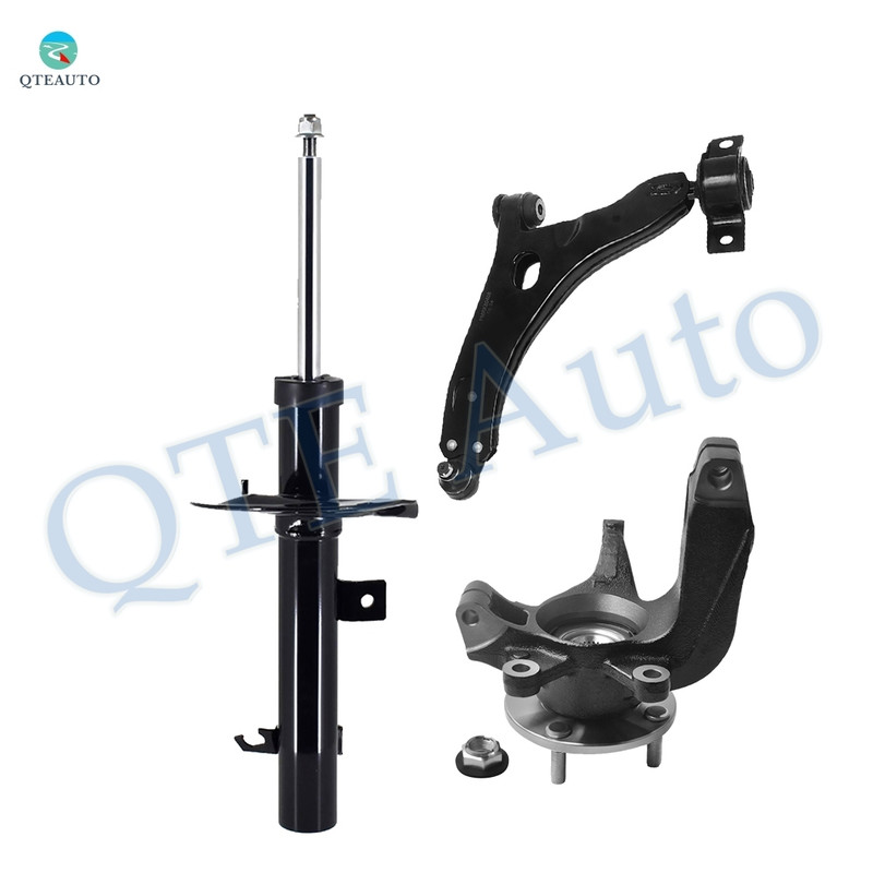 Set of 3 Front Left Lower Control Arm Ball Joint-Suspension Knuckle Assembly-Suspension Strut Assembly For 2006-2011 Ford Focus