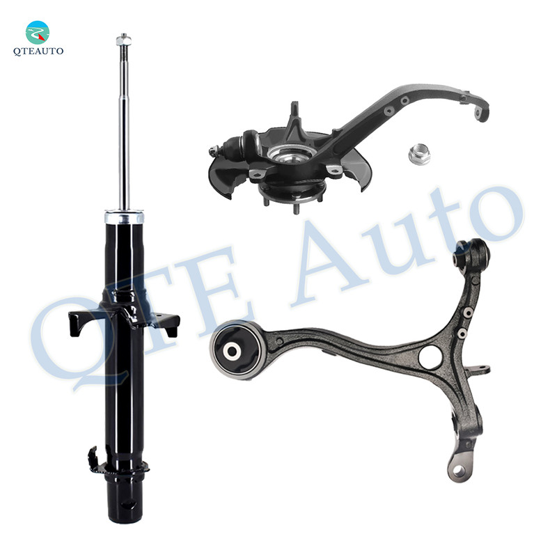 Set of 3 Front Left Lower Control Arm-Suspension Knuckle Assembly-Suspension Strut Assembly For 2008-2012 Honda Accord
