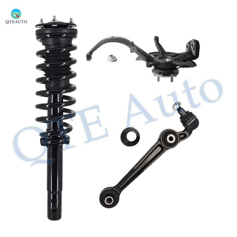 Set of 3 Front Right Lower Forward Control Arm Ball Joint-Suspension Knuckle Assembly-Quick Complete Strut-Coil Spring Assembly For 2010-2012 Ford Fusion