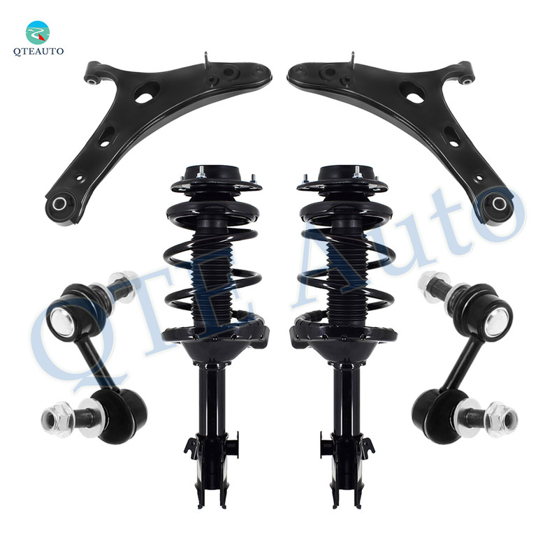 Set of 6 Front Lower Control Arm Ball Joint-Sway Bar Link-Quick Complete Strut-Coil Spring Assembly For 2014-2016 Subaru Forester