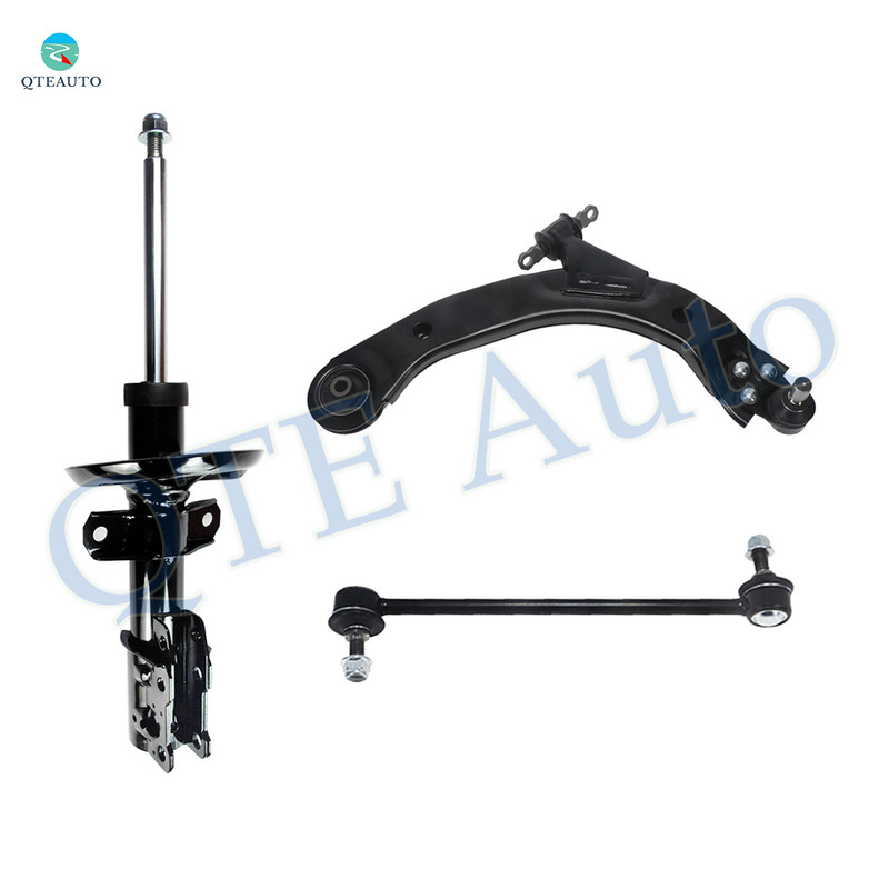 Set of 3 Front Right Lower Control Arm Ball Joint-Sway Bar Link-Suspension Strut Assembly For 2003-2007 Saturn ION