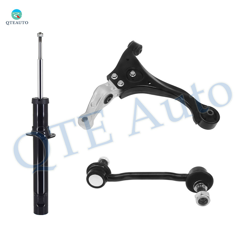 Set of 3 Front Right Lower Control Arm-Sway Bar Link-Suspension Strut Assembly For 2006-2010 Hyundai Sonata
