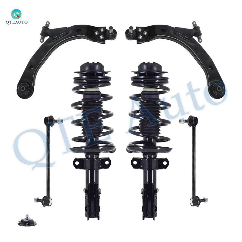 Set of 6 Front Lower Control Arm Ball Joint-Sway Bar Link-Quick Complete Strut-Coil Spring Assembly For 2003-2007 Saturn ION