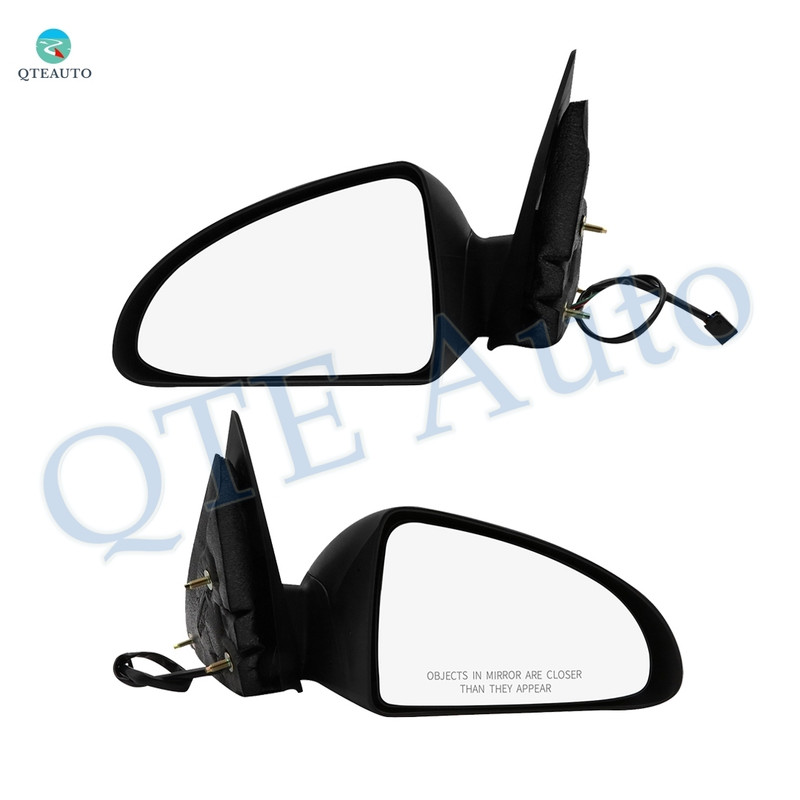 Driver & Passenger Side Mirrors, Power Adjust Non-Heated Textured Black Manual Folding For 2004-2008 Chevrolet Malibu No Signal Light No Blind Spot Feature No Memory