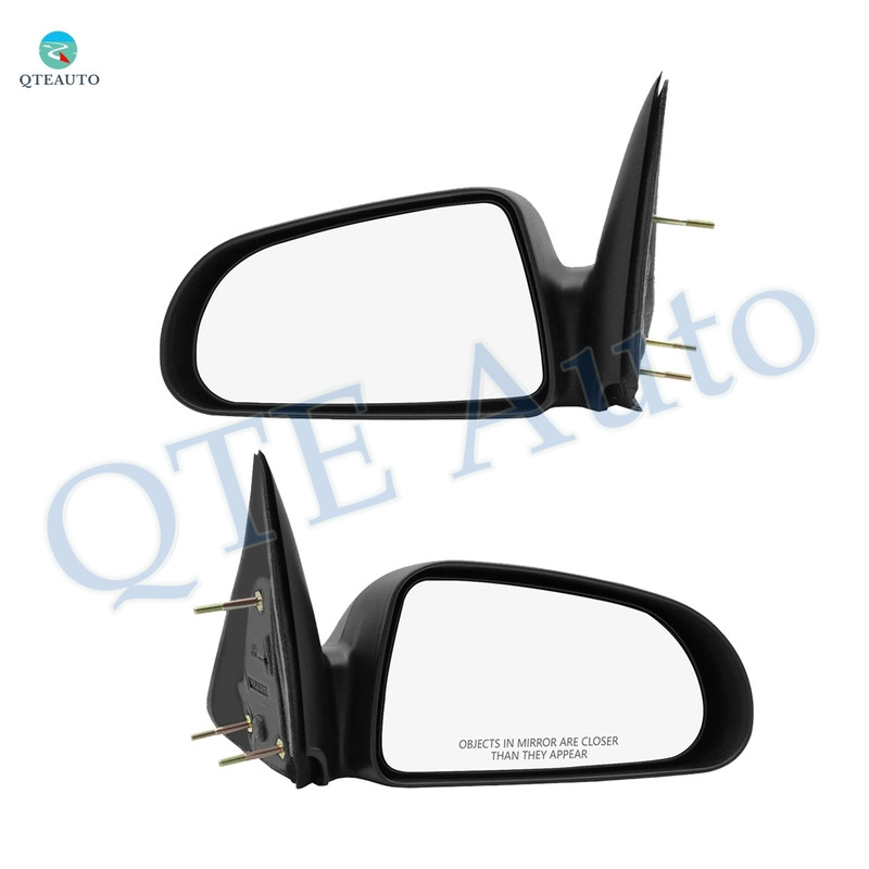 Driver & Passenger Side Mirrors, Manual Adjust Non-Heated Textured Black Non-Folding For 2006-2009 Mitsubishi Raider No Signal Light No Blind Spot Feature No Memory