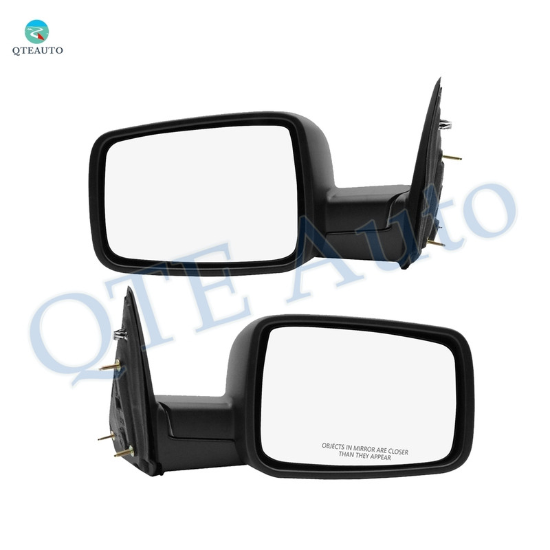 Driver & Passenger Side Mirrors, Manual Adjust Non-Heated Textured Black Manual Folding For 2010 Dodge RAM 2500 No Signal Light No Blind Spot Feature No Memory
