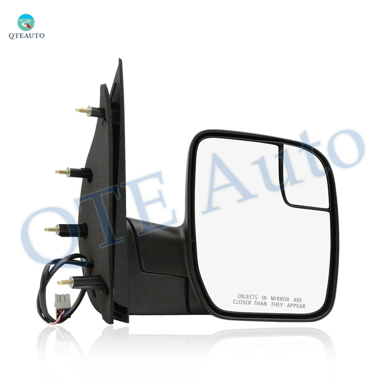 Right Passenger Side Mirror, Power Adjust Non-Heated Textured Black Manual Folding For 2010-2017 Ford E-350 Super Duty No Signal Light No Blind Spot Feature No Memory