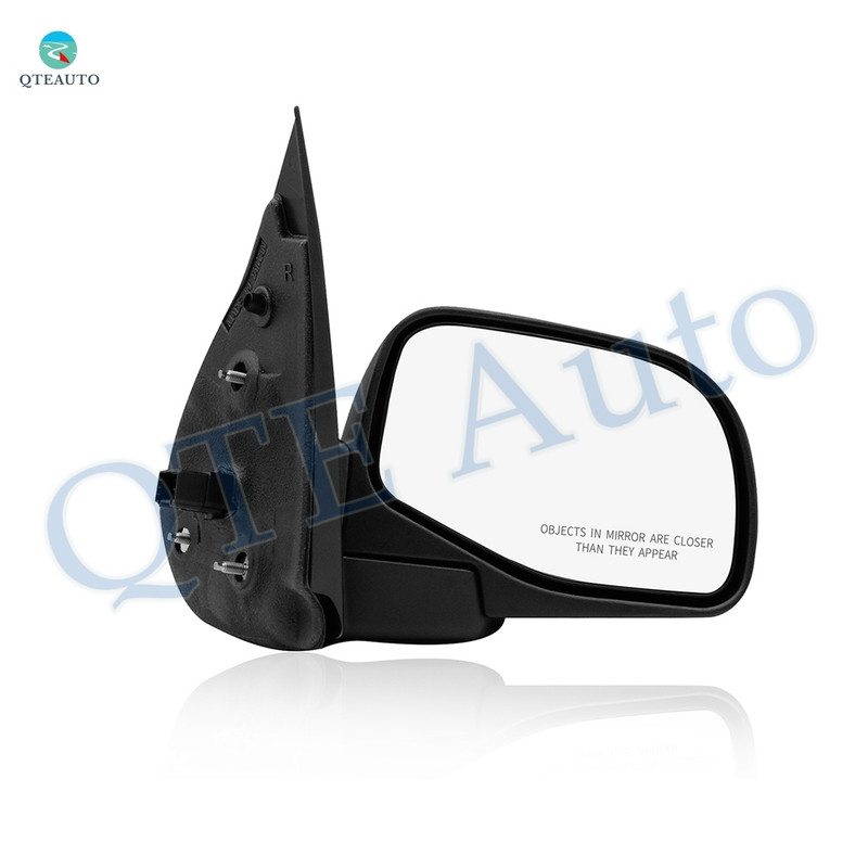 Right Passenger Side Mirror, Power Adjust Non-Heated Textured Black Manual Folding For 2002-2005 Ford Explorer No Signal Light No Blind Spot Feature No Memory