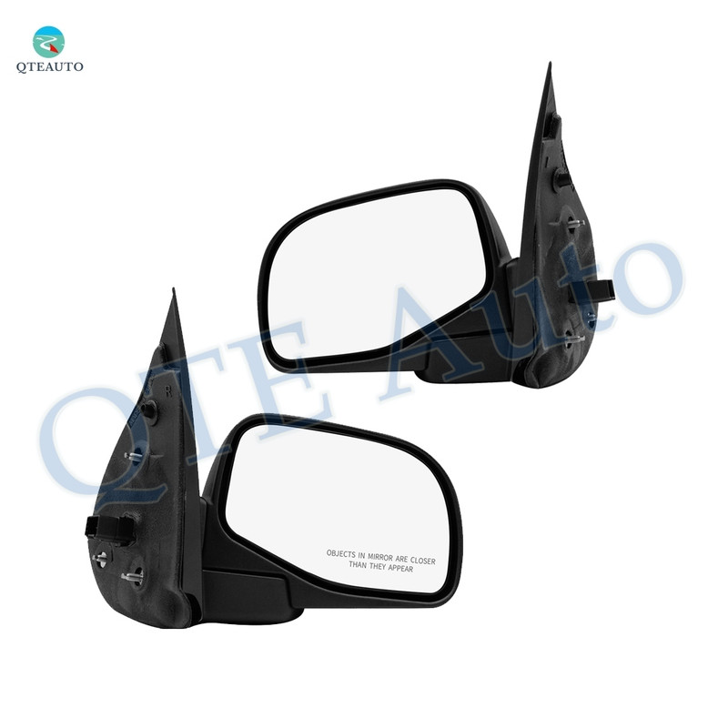 Driver & Passenger Side Mirrors, Power Adjust Non-Heated Textured Black Manual Folding For 2002-2005 Ford Explorer No Signal Light No Blind Spot Feature No Memory