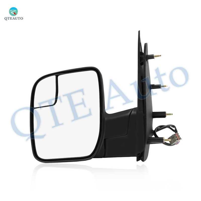 LH Power Adjust Non-Heated Textured Black Manual Folding For 2010-2017 Ford E-450 Super Duty No Signal Light No Blind Spot Feature No Memory