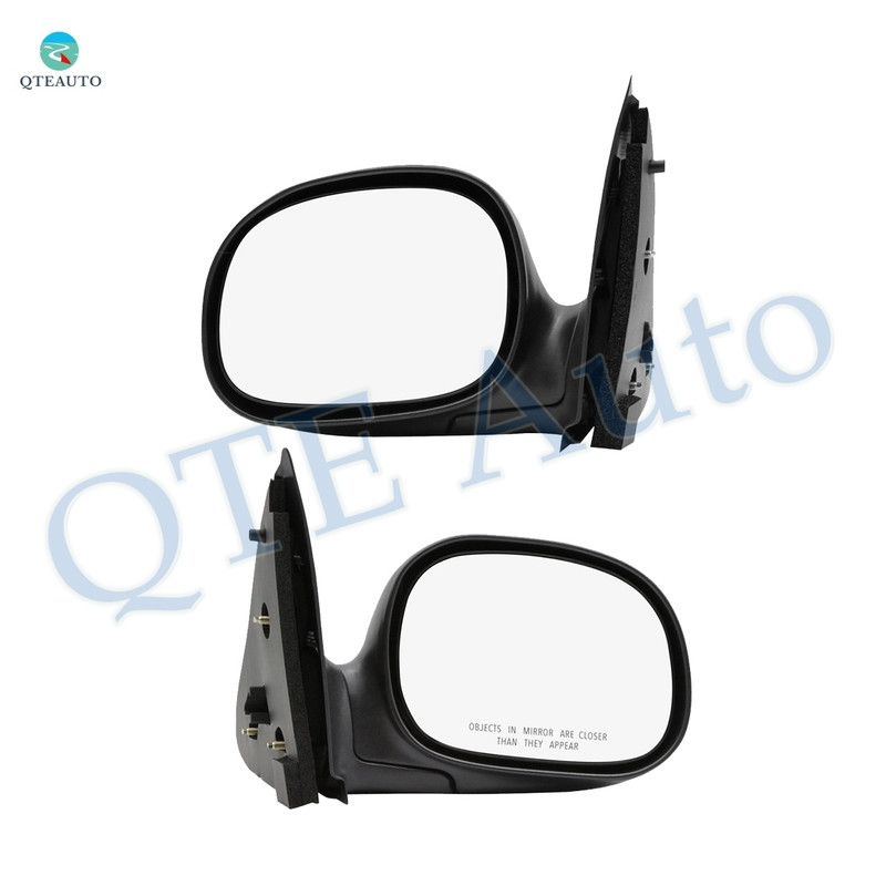 Driver & Passenger Side Mirrors, Manual Adjust Non-Heated Paintable Manual Folding For 1997-2002 Ford F-150 No Signal Light No Blind Spot Feature No Memory