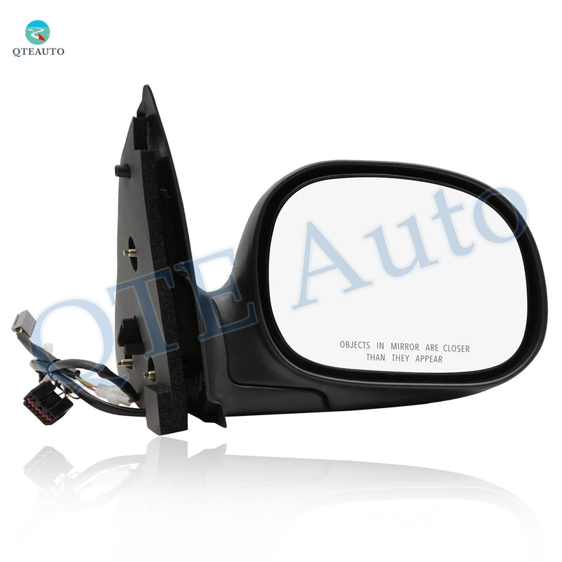 Right Passenger Side Mirror, Power Adjust Non-Heated Chrome Manual Folding For 1998-2001 Ford F-150 No Signal Light No Blind Spot Feature No Memory
