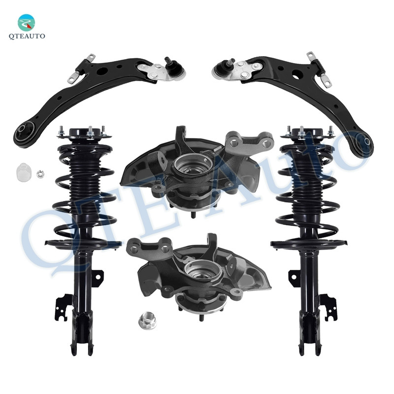 Set of 6 Front Lower Control Arm Ball Joint-Suspension Knuckle Assembly-Quick Complete Strut-Coil Spring Assembly For 2007-2009 Lexus ES350 To 07/2009