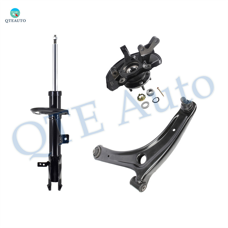 Set of 3 Front Left Lower Control Arm Ball Joint-Suspension Knuckle Assembly-Suspension Strut Assembly For 2007-2010 Jeep Compass