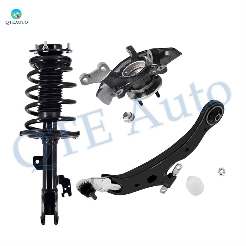 Set of 3 Front Right Lower Control Arm Ball Joint-Suspension Knuckle Assembly-Quick Complete Strut-Coil Spring Assembly For 2006-2011 Toyota Avalon