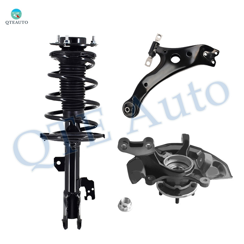 Set of 3 Front Right Lower Control Arm Ball Joint-Suspension Knuckle Assembly-Quick Complete Strut-Coil Spring Assembly For 2009-2012 Lexus ES350