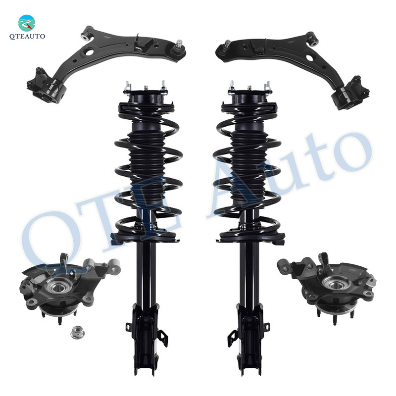 Set of 6 Front Lower Control Arm Ball Joint-Suspension Knuckle Assembly-Quick Complete Strut-Coil Spring Assembly For 2011-2014 Ford Edge