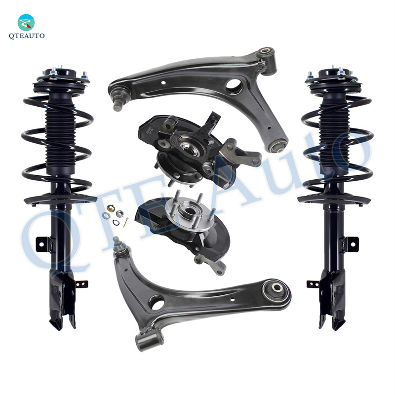 Set of 6 Front Lower Control Arm Ball Joint-Suspension Knuckle Assembly-Quick Complete Strut-Coil Spring Assembly For 2007-2010 Jeep Compass