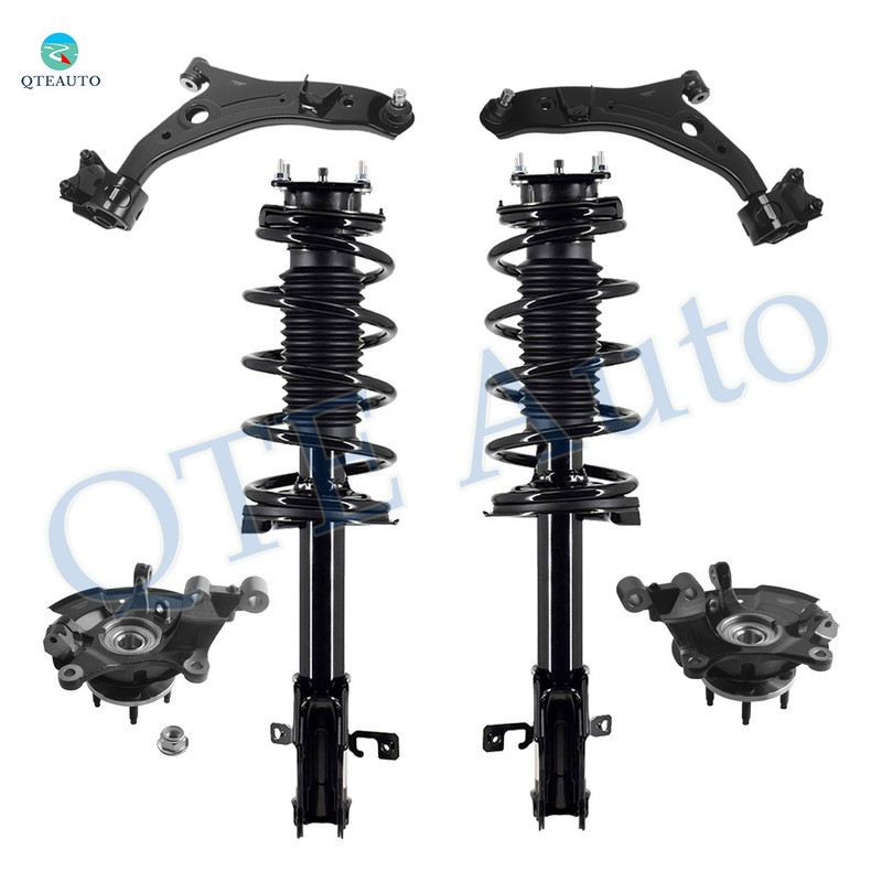Set of 6 Front Lower Control Arm Ball Joint-Suspension Knuckle Assembly-Quick Complete Strut-Coil Spring Assembly For 2012-2014 Ford Edge