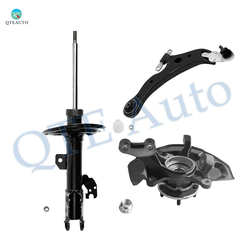 Set of 3 Front Right Lower Control Arm Ball Joint-Suspension Knuckle Assembly-Suspension Strut Assembly For 2007-2011 Toyota Camry SE
