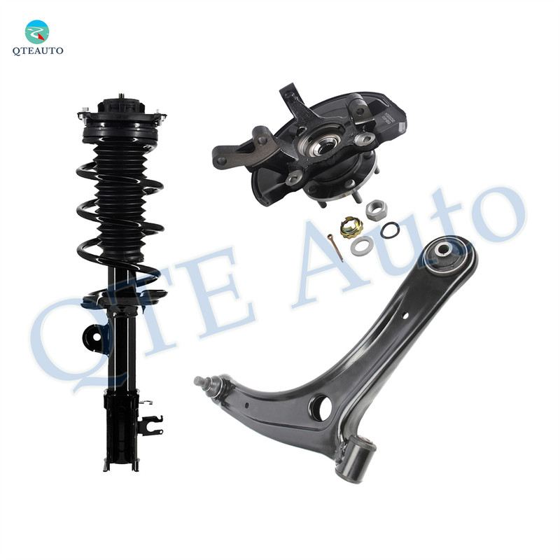 Set of 3 Front Right Lower Control Arm Ball Joint-Suspension Knuckle Assembly-Quick Complete Strut-Coil Spring Assembly For 2017 Jeep Compass AWD