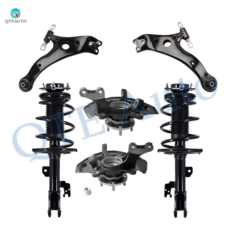 Set of 6 Front Lower Control Arm Ball Joint-Suspension Knuckle Assembly-Quick Complete Strut-Coil Spring Assembly For 2007-2009 Toyota Camry