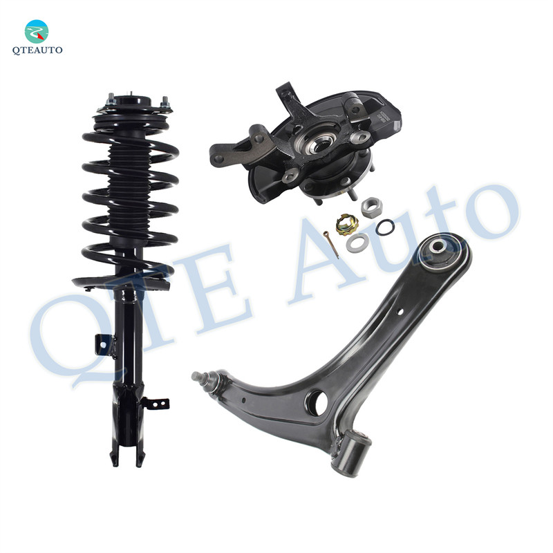 Set of 3 Front Right Lower Control Arm Ball Joint-Suspension Knuckle Assembly-Quick Complete Strut-Coil Spring Assembly For 2012-2017 Jeep Compass