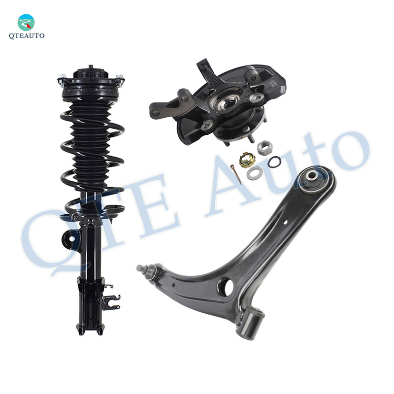 Set of 3 Front Right Lower Control Arm Ball Joint-Suspension Knuckle Assembly-Quick Complete Strut-Coil Spring Assembly For 2017 Jeep Compass FWD