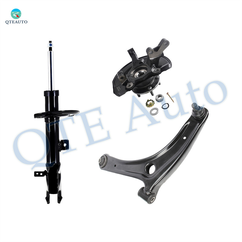 Set of 3 Front Left Lower Control Arm Ball Joint-Suspension Knuckle Assembly-Suspension Strut Assembly For 2011-2017 Jeep Compass